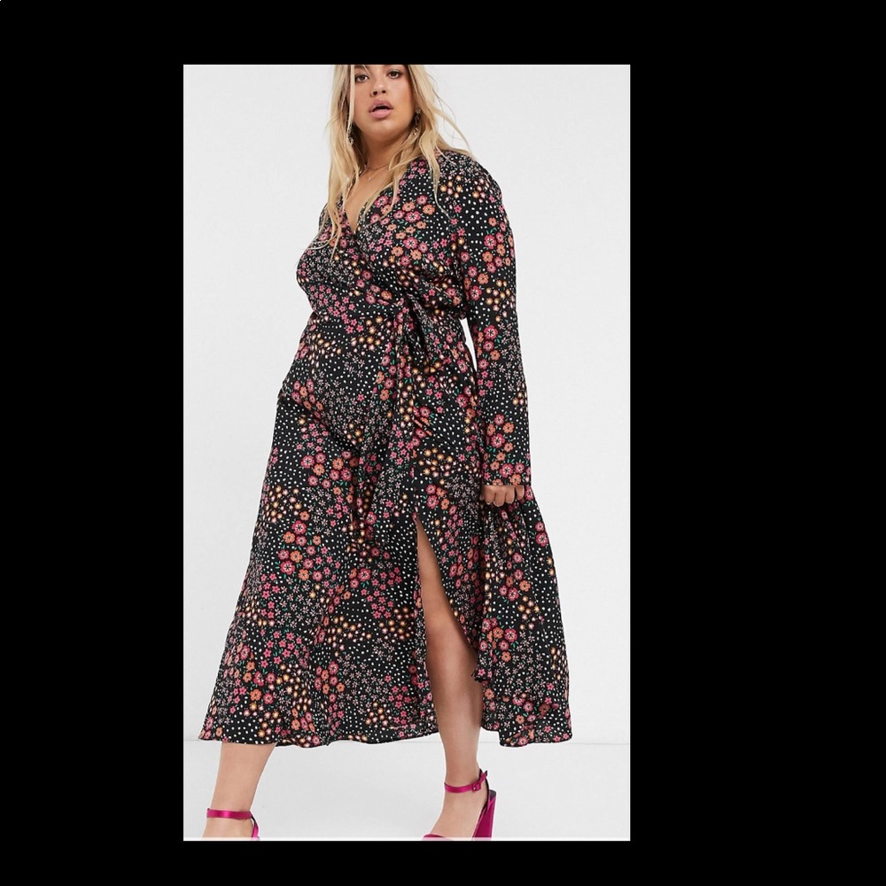 ASOS curve dress floral US 16 NWT